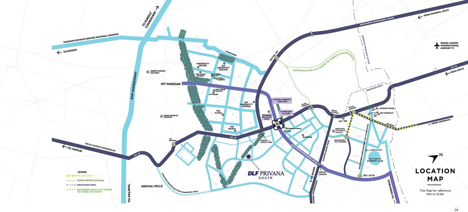 DLF Privana South Location Map